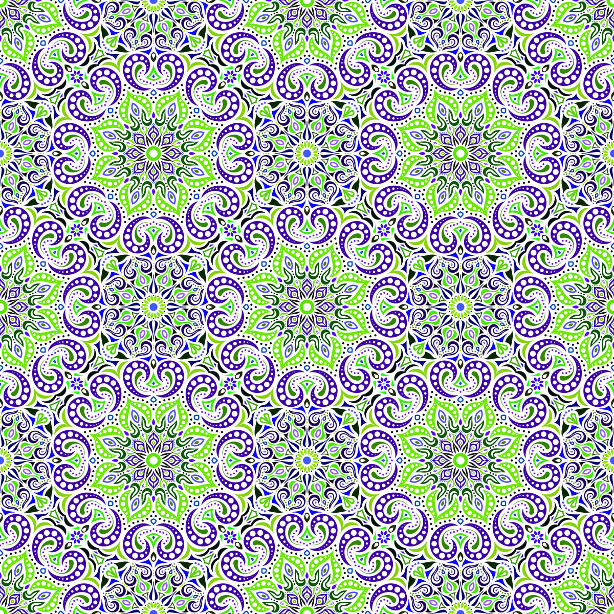 Blue - Green Mandala Fabric 2007.3i