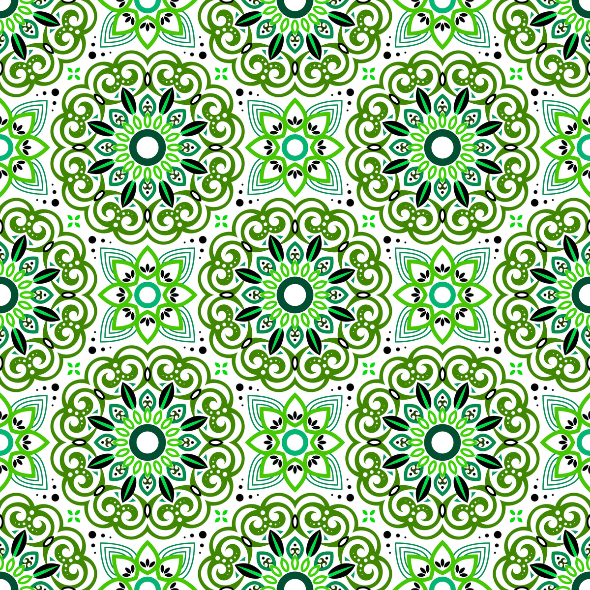Green Mandala Fabric - 149i