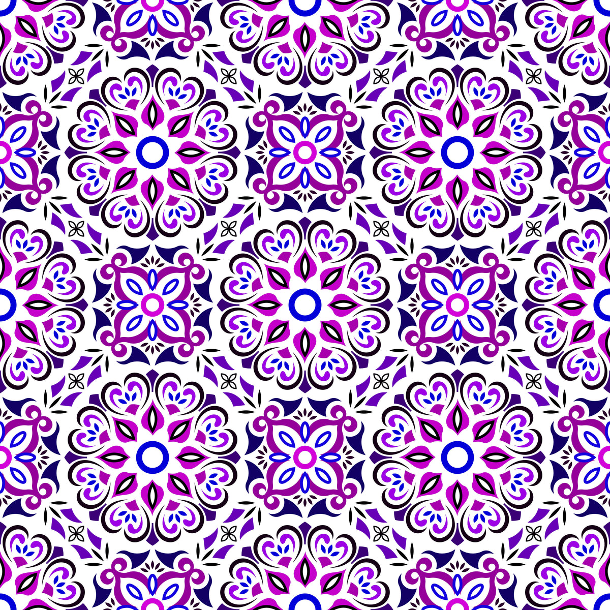 Purple Mandala Fabric - 206i