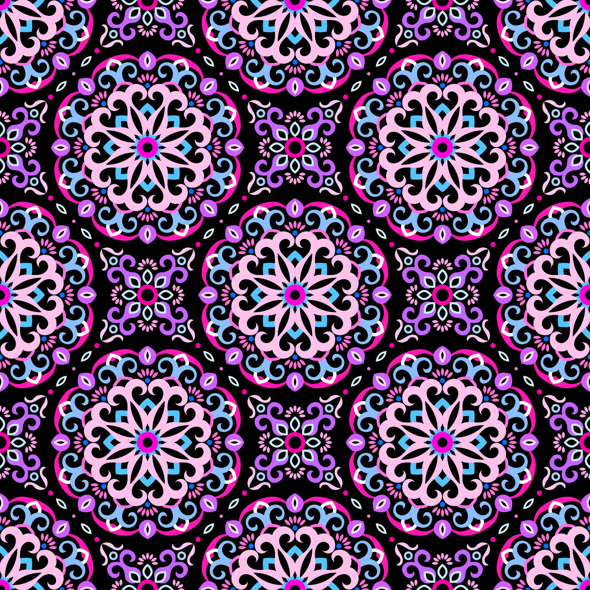 Pink - Purple - Blue Mandala Fabric - 188