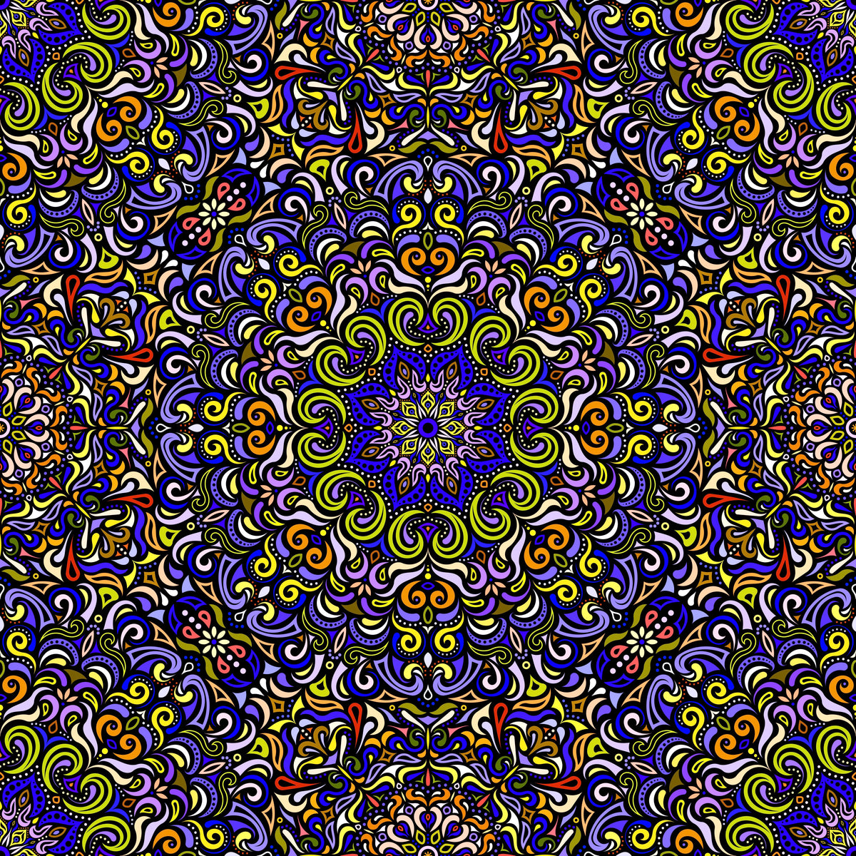 Blue - Yellow Mandala Fabric 2007.1