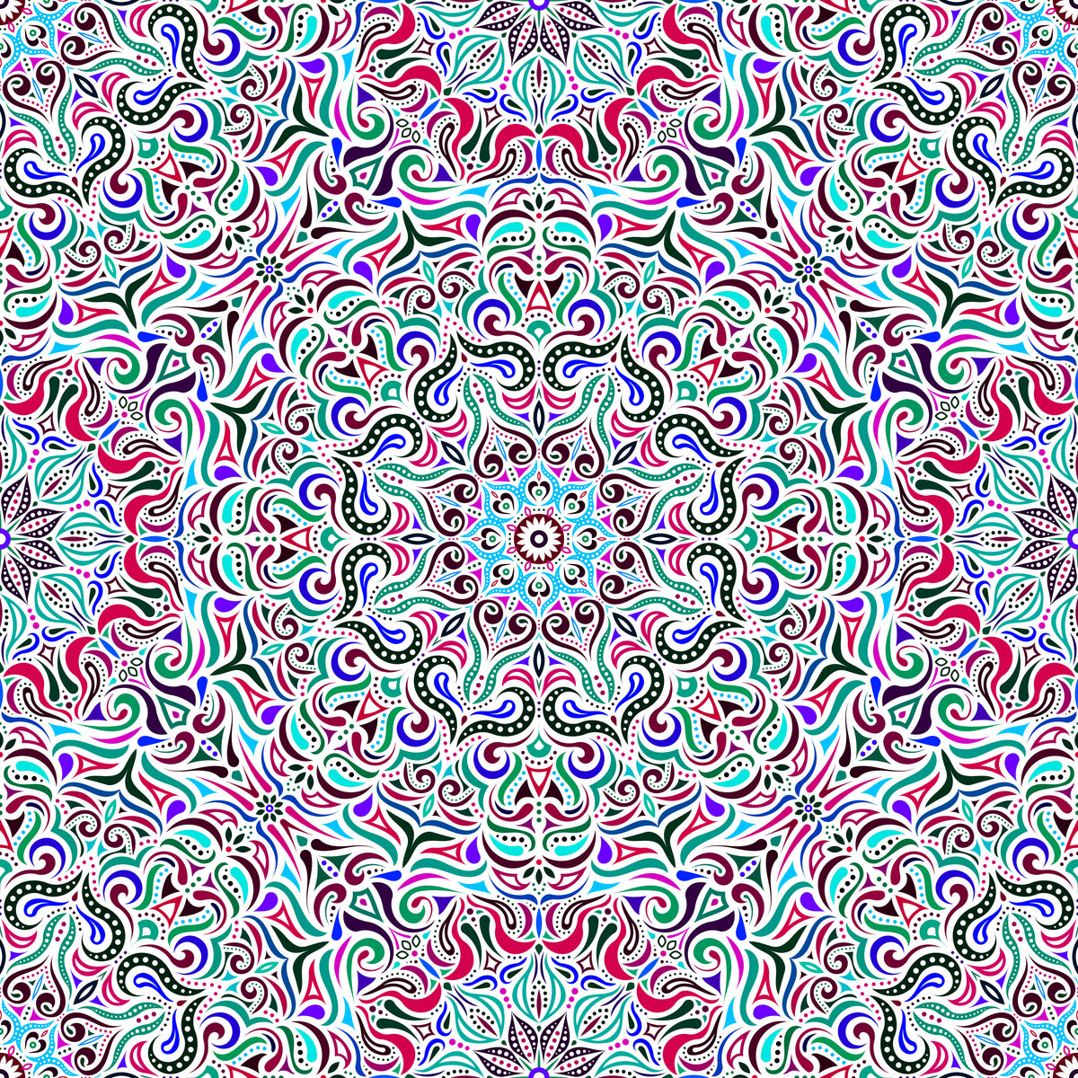 Green - Red - Blue Mandala Fabric 2006.3i