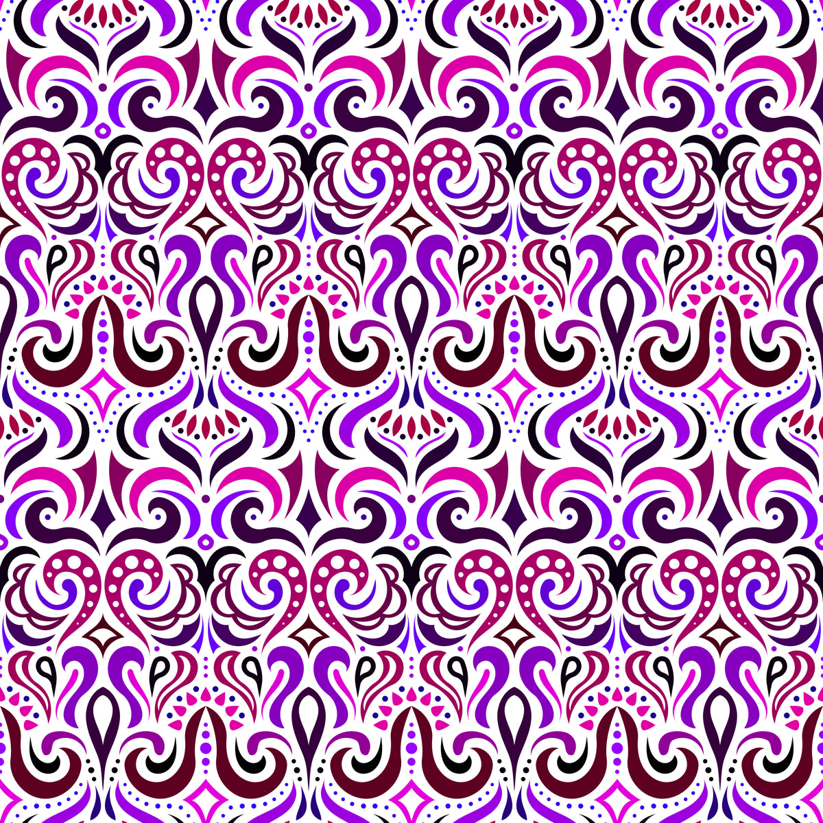 Pink - Purple Abstract Doodle Fabric 1001i