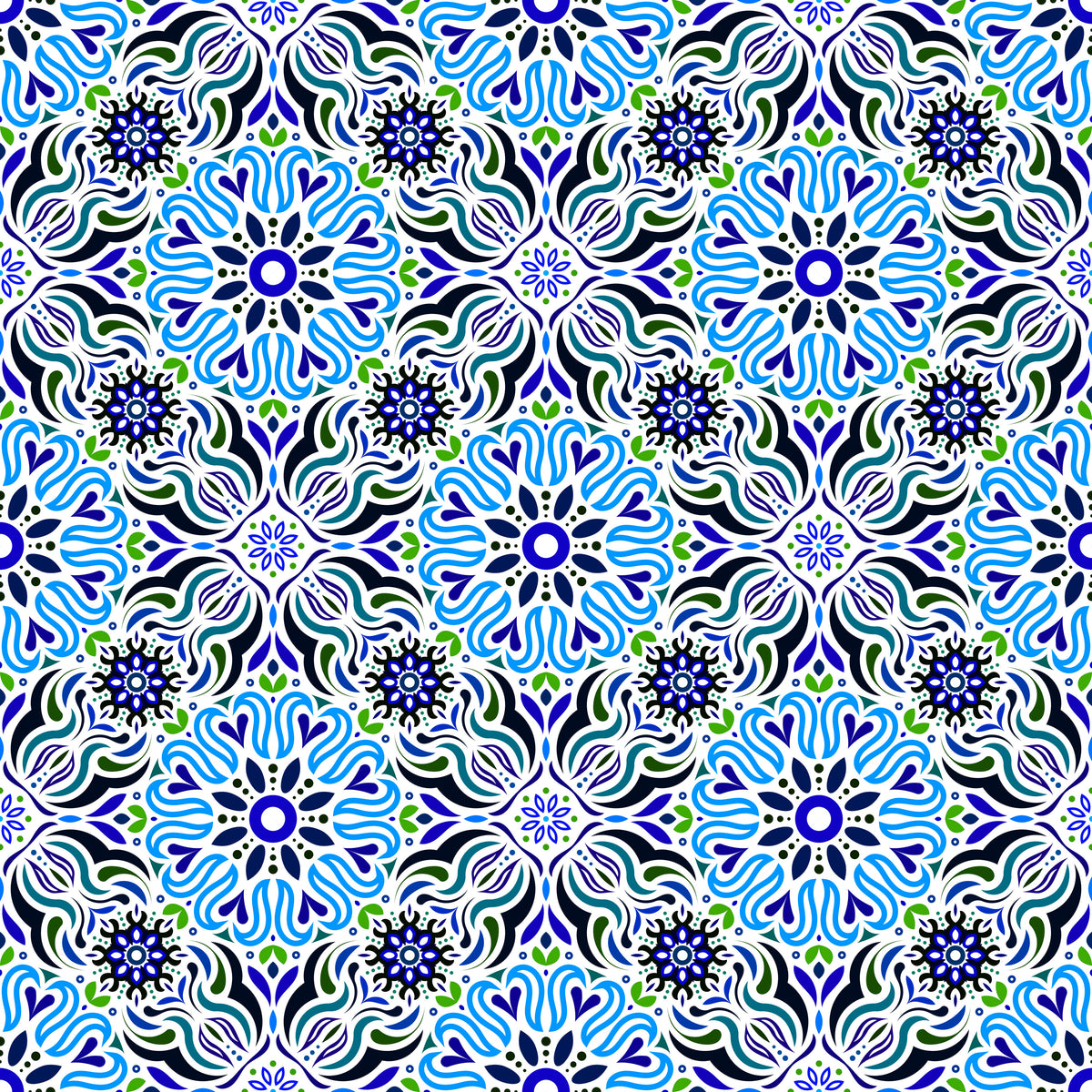 Blue - Green Mandala Fabric 2009.2i