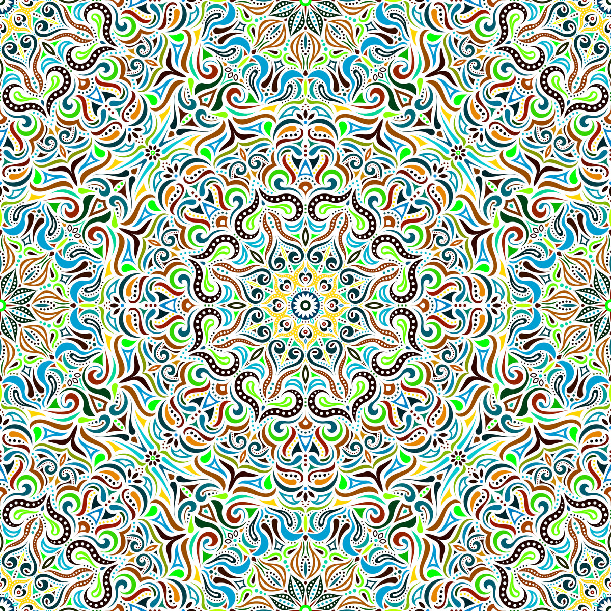 Green - Brown - Blue Mandala Fabric 2006.3i