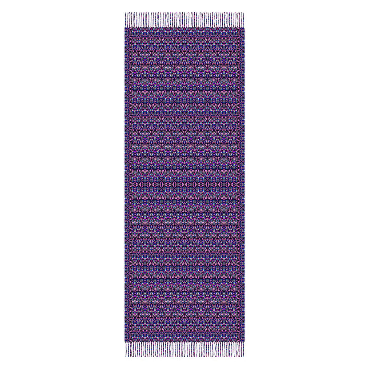 Pink - Purple - Blue Abstract Doodle Scarf with Tassels