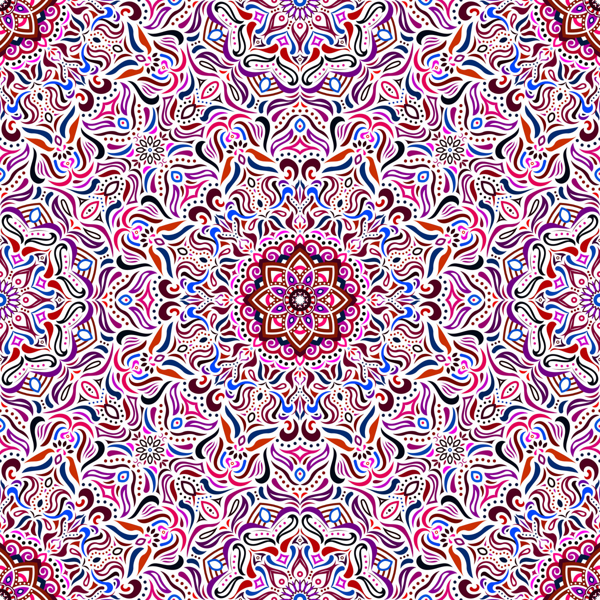 Purple - Red - Blue Mandala Fabric 2009.1i
