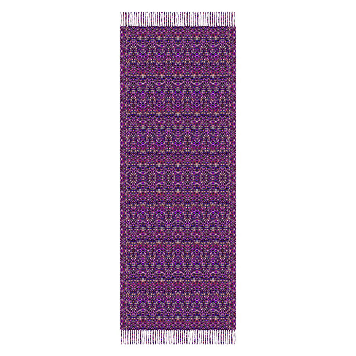 Pink - Purple - Coral Abstract Doodle Scarf with Tassels