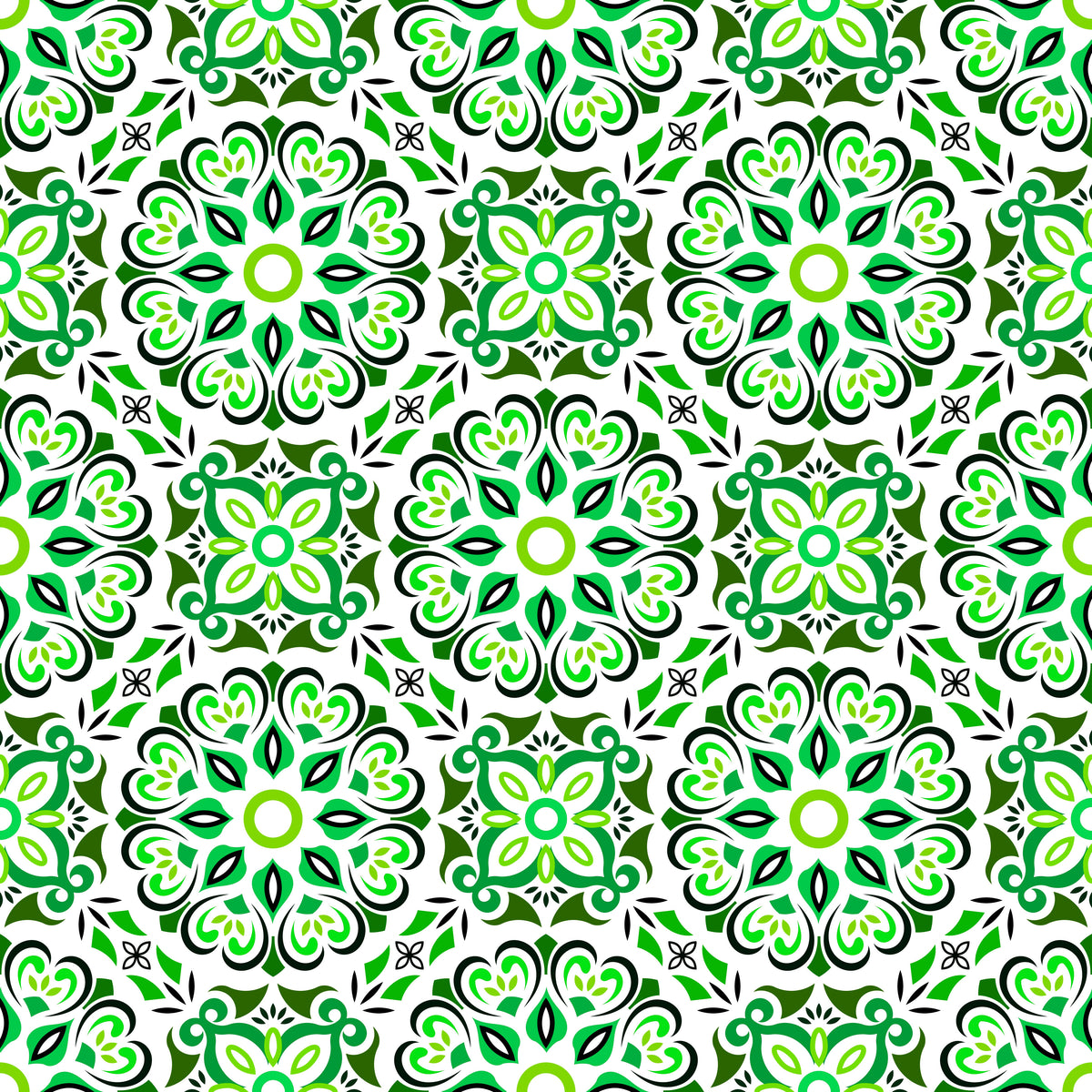Green Mandala Fabric - 206i