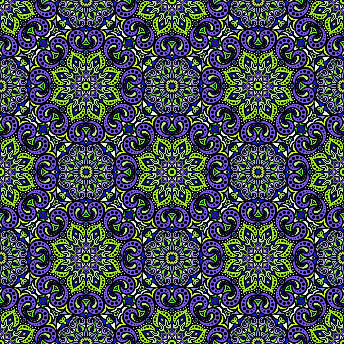 Blue - Green Mandala Fabric 2007.3