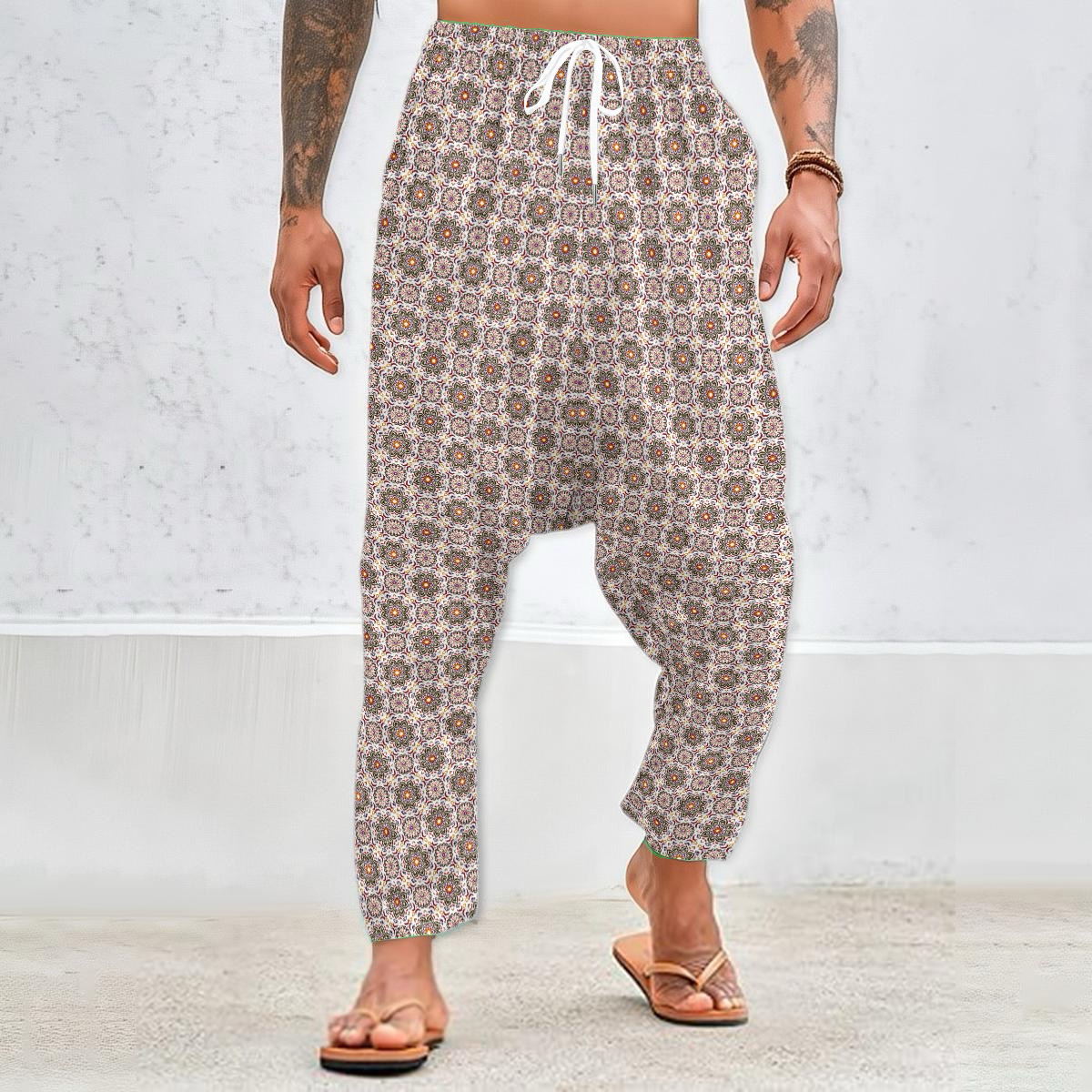 Orange - Burgundy Velvet Harem Pants 214i