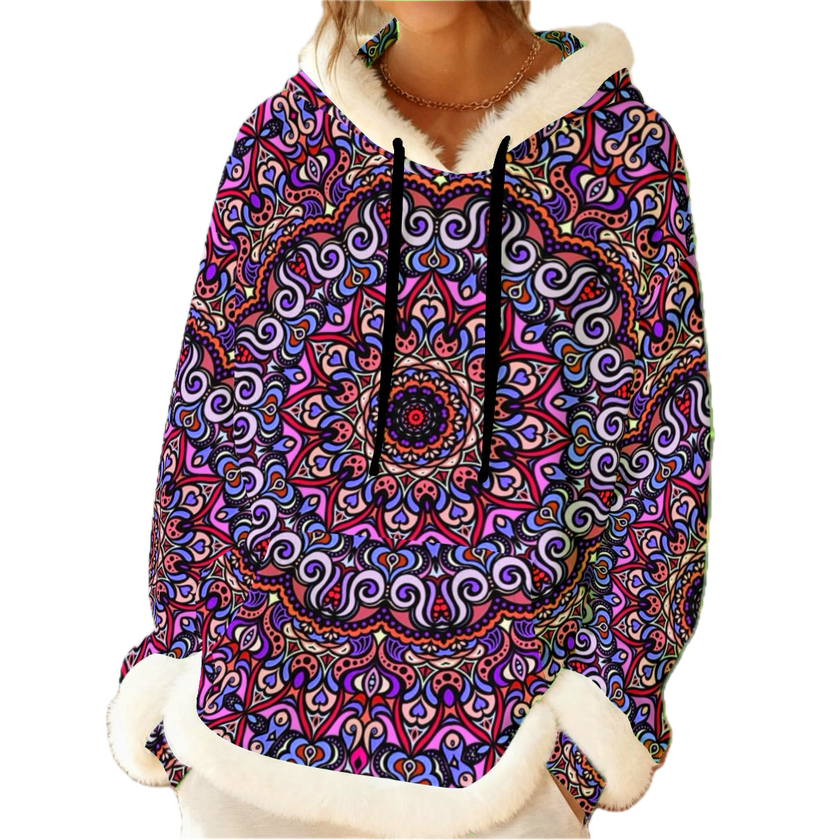 Purple - Orange - Pink Fuzzy Hoodie