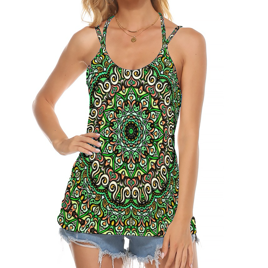 Green - Orange - Yellow Halter Top