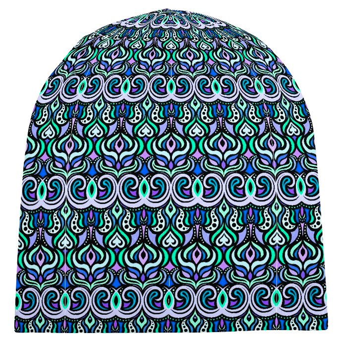 Turquoise - Purple - Blue Velvet Hat