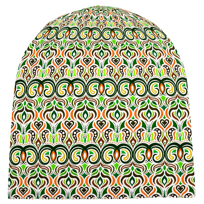Green - Yellow - Orange Velvet Hat
