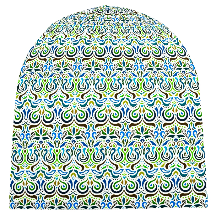 Blue - Green - Brown Velvet Hat
