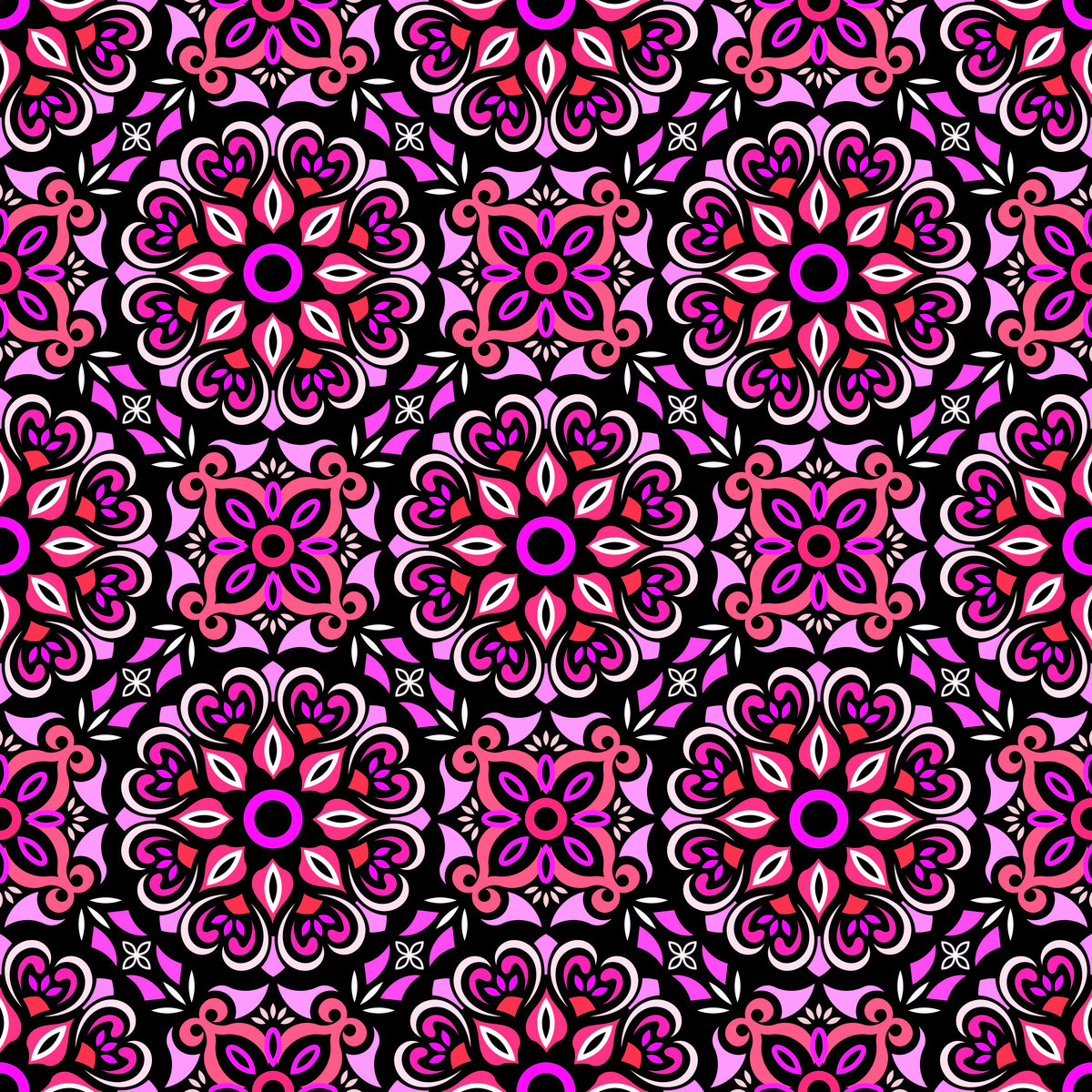 Pink - Red Mandala Fabric - 206