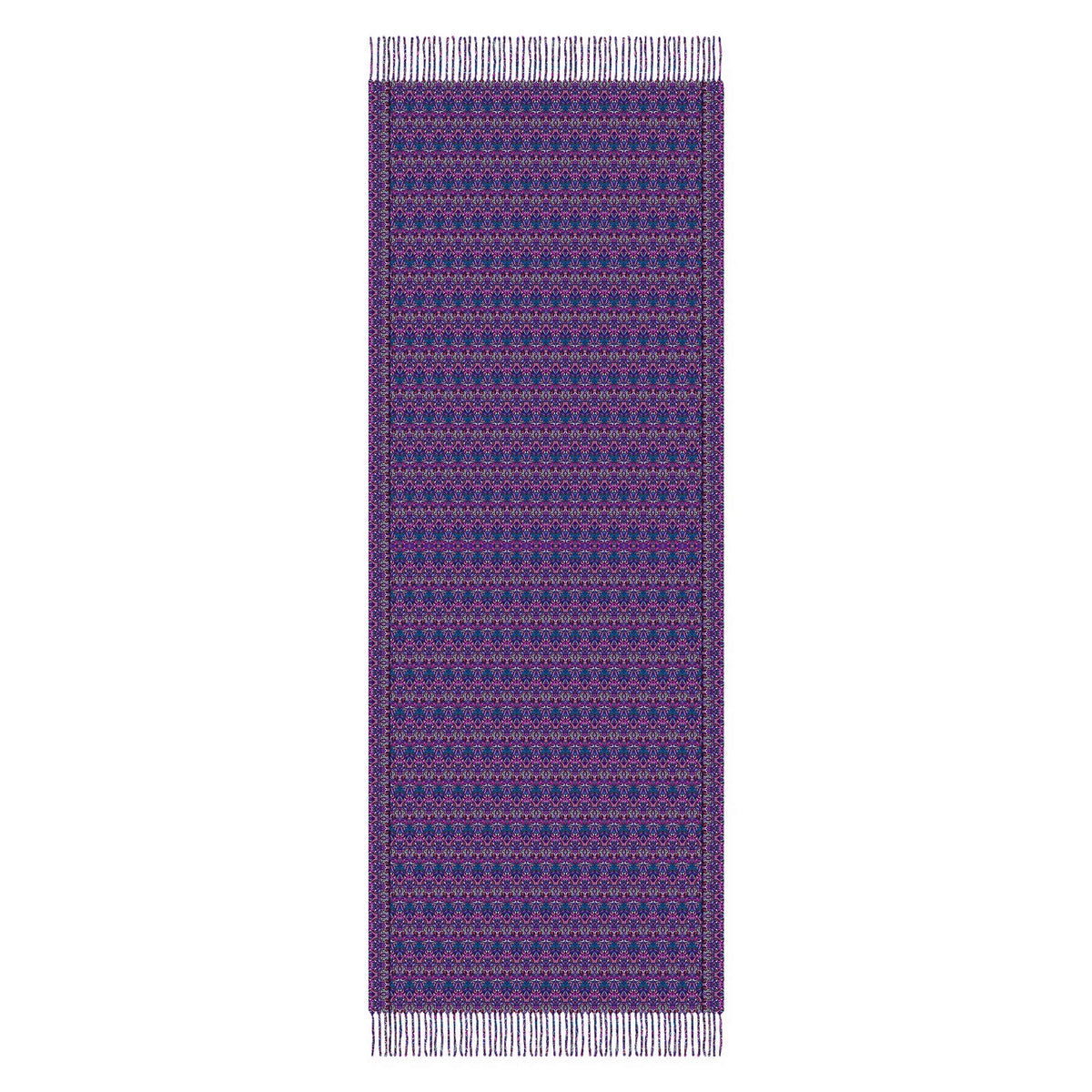 Pink - Purple - Blue Abstract Doodle Scarf with Tassels