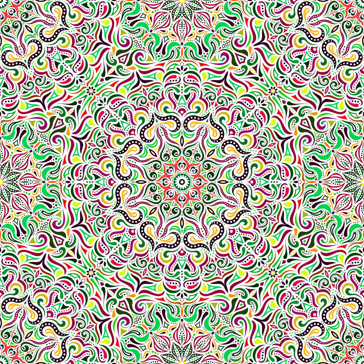 Green - Red - Yellow Mandala Fabric 2006.3i
