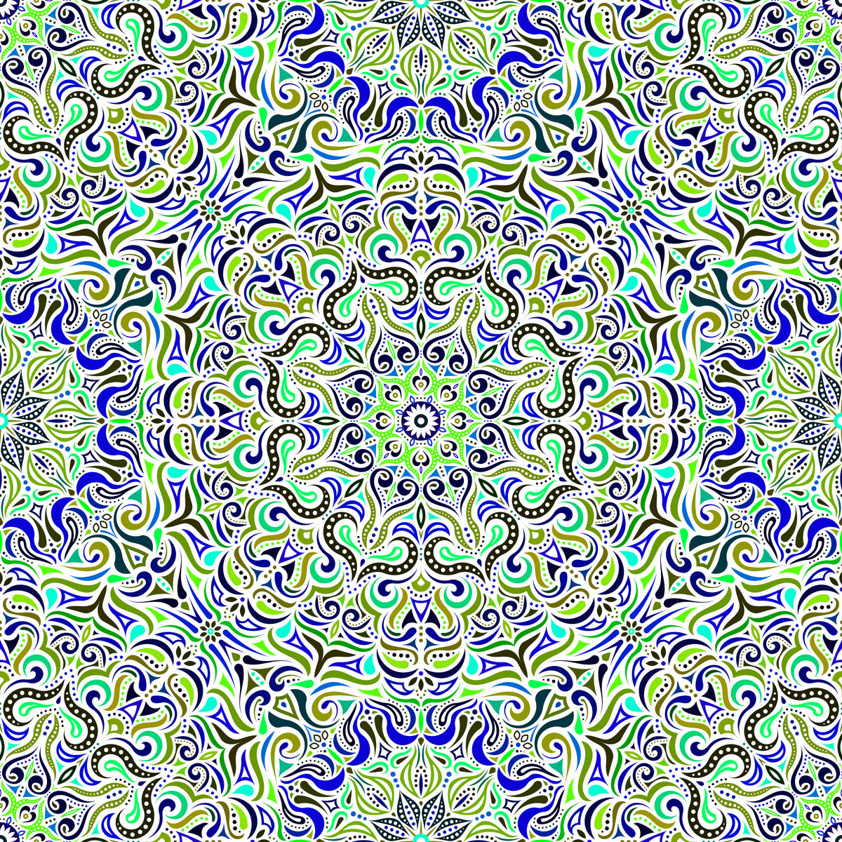 Green - Blue Mandala Fabric 2006.3i