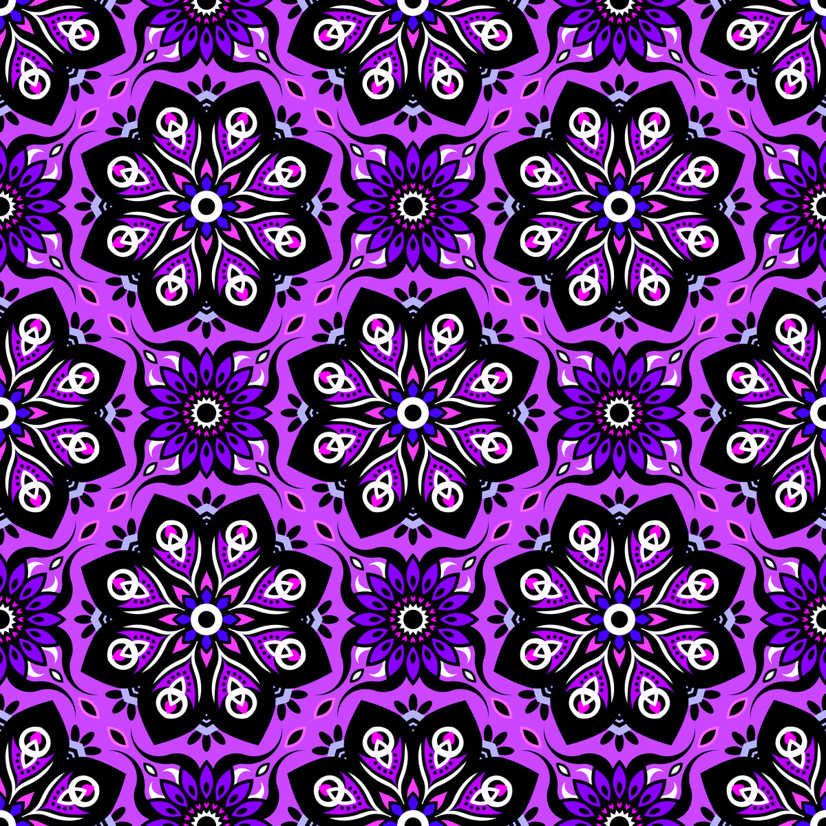 Purple - Pink Mandala Fabric - 236
