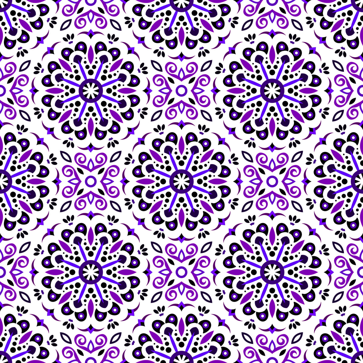 Purple Mandala Fabric - 156i