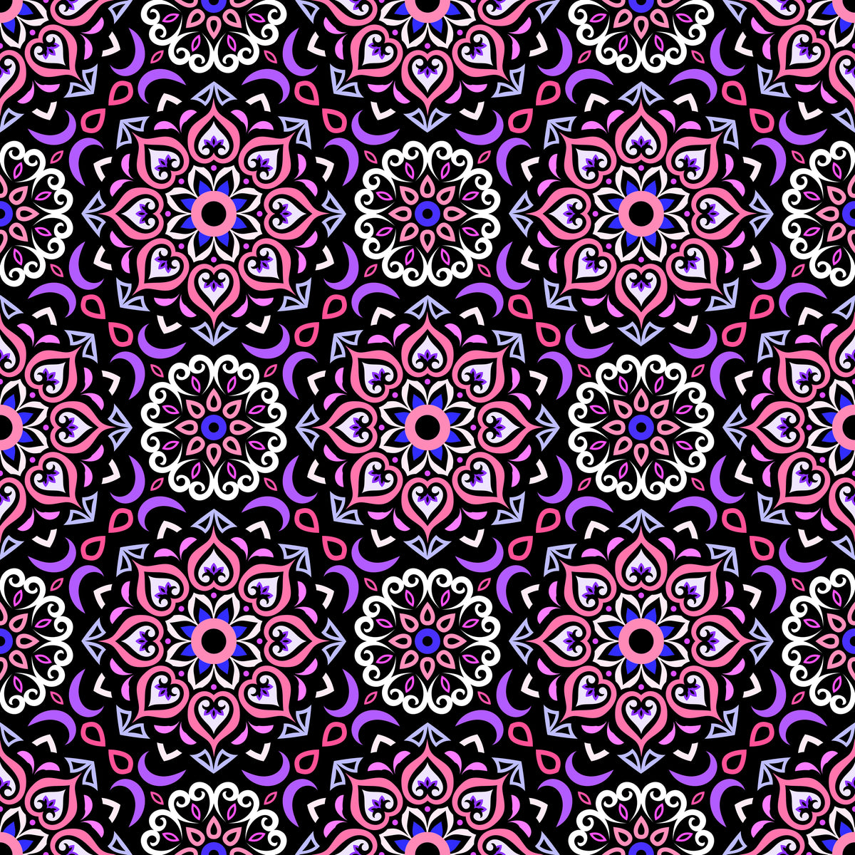 Pink - Purple Mandala Fabric - 213