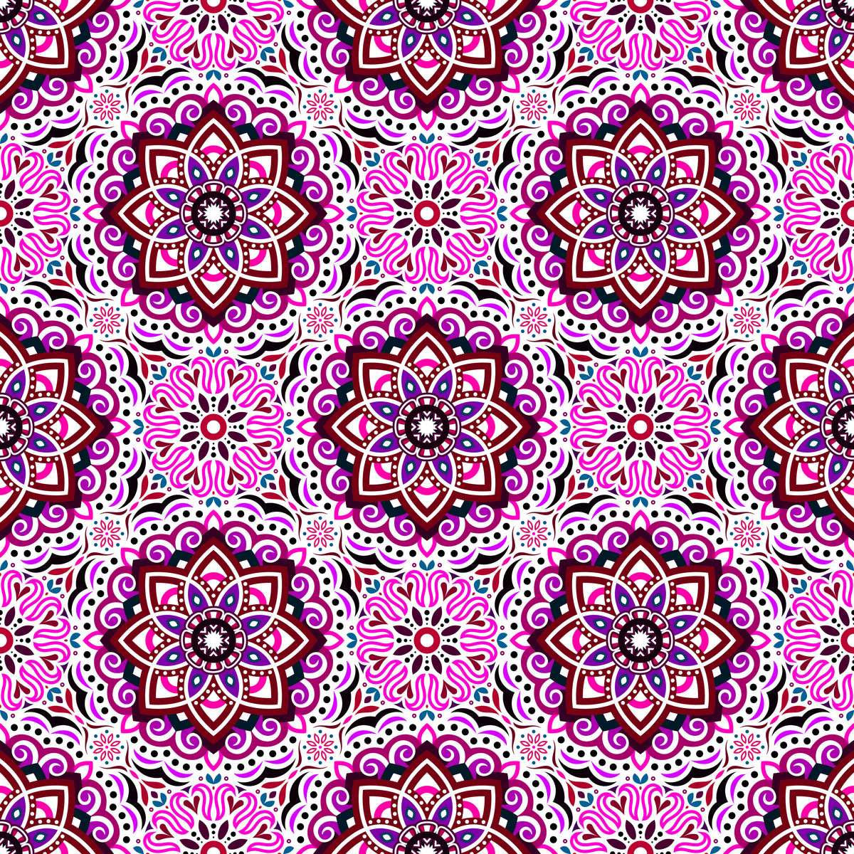 Pink - Purple - Blue Mandala Fabric 2009.3i