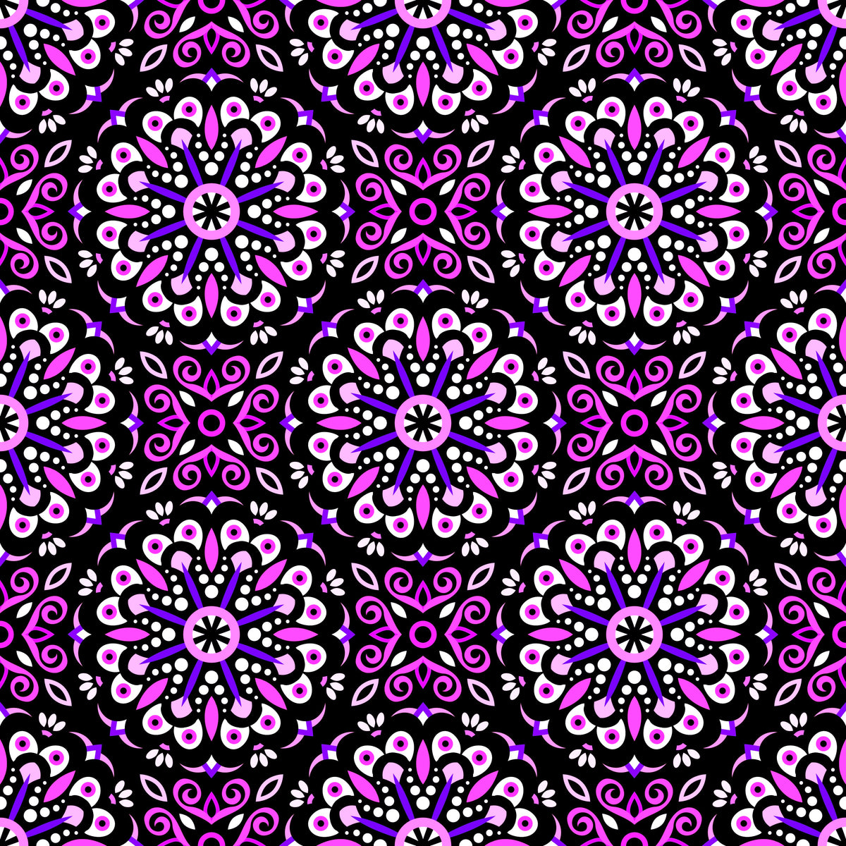 Pink - Purple Mandala Fabric - 156