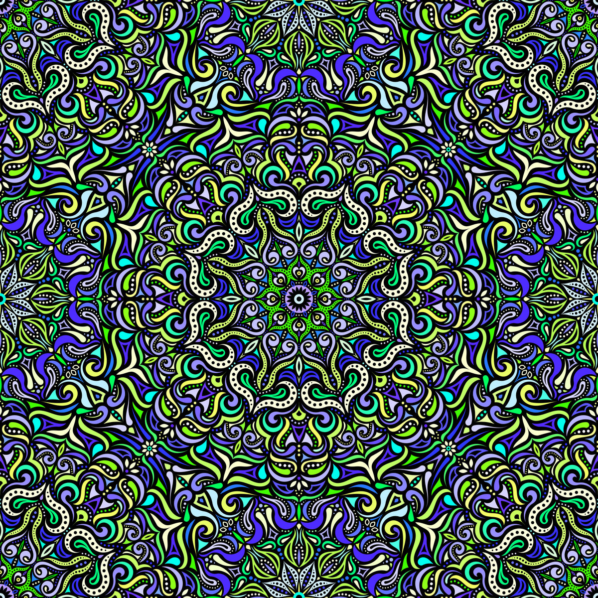 Blue - Green - Turquoise Mandala Fabric 2006.3