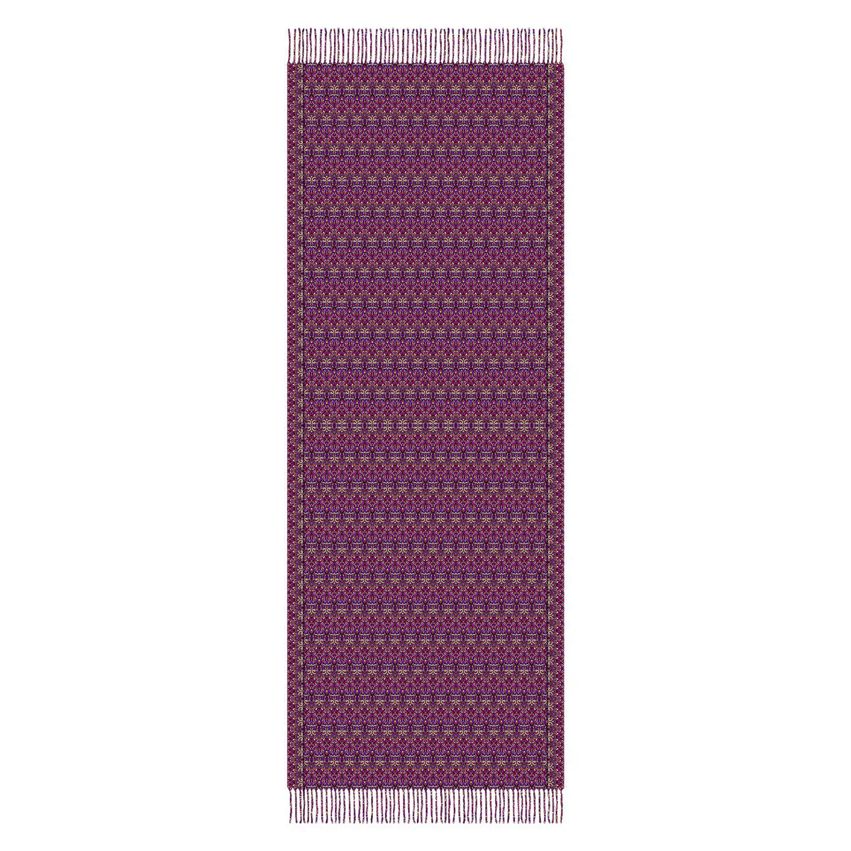 Pink - Purple - Orange Abstract Doodle Scarf with Tassels