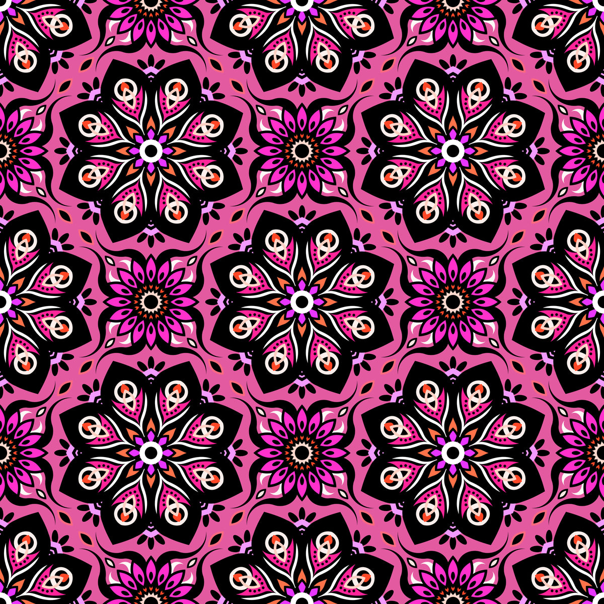 Pink - Orange - Purple Mandala Fabric - 236