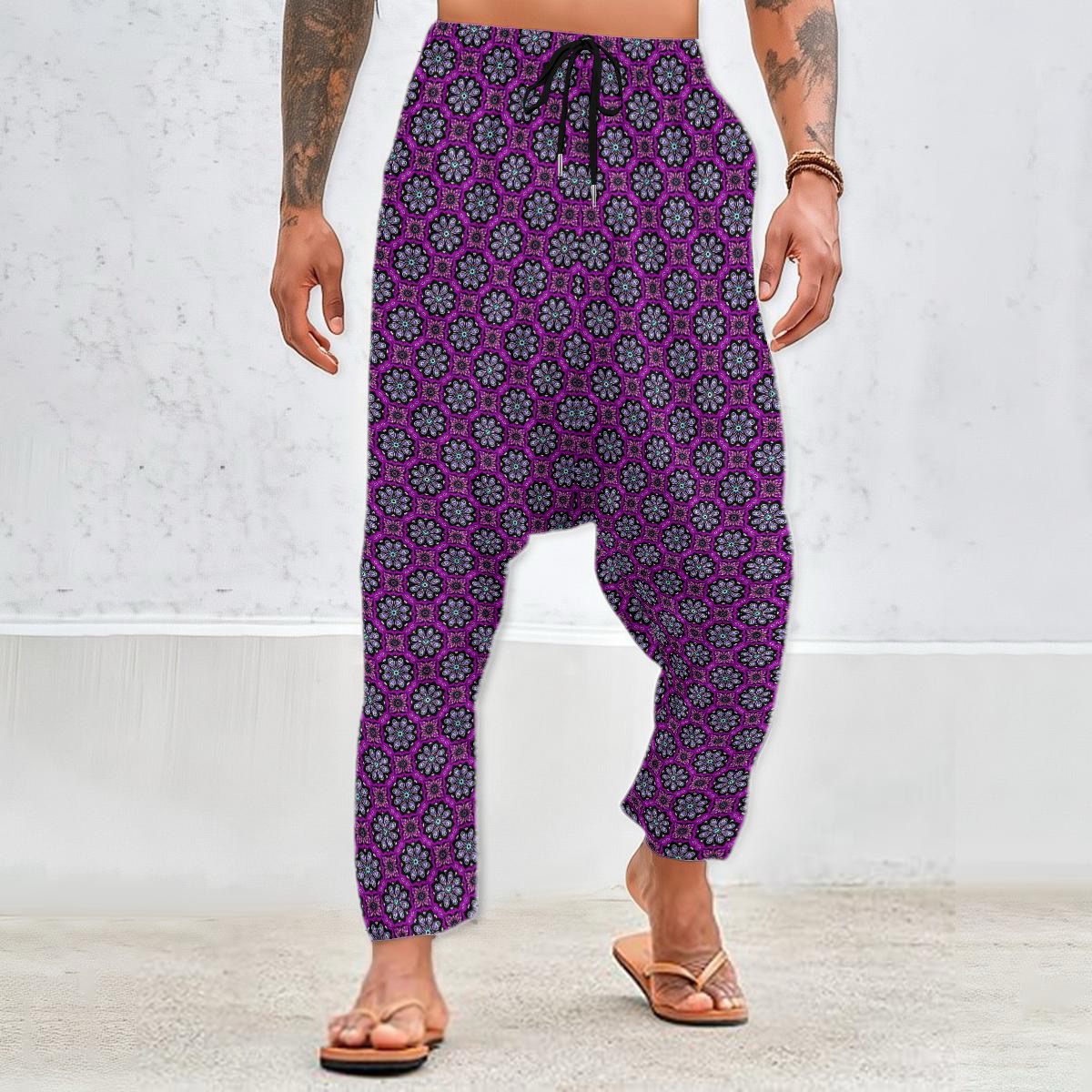 Purple - Pink - Blue Velvet Harem Pants 237