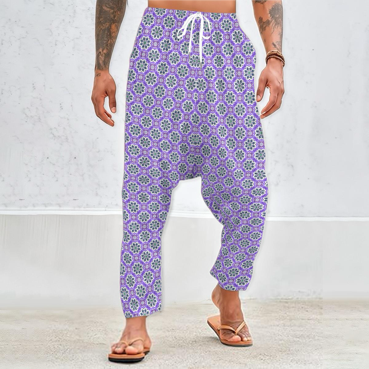 Purple - Blue - Turquoise Velvet Harem Pants 237i