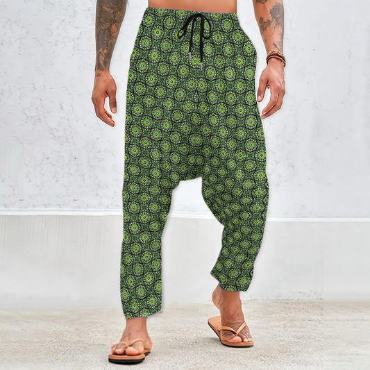 Green - Turquoise Velvet Harem Pants 216
