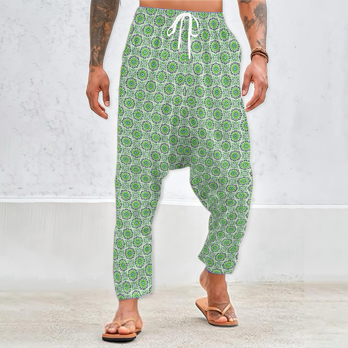 Green - Blue Velvet Harem Pants 216i