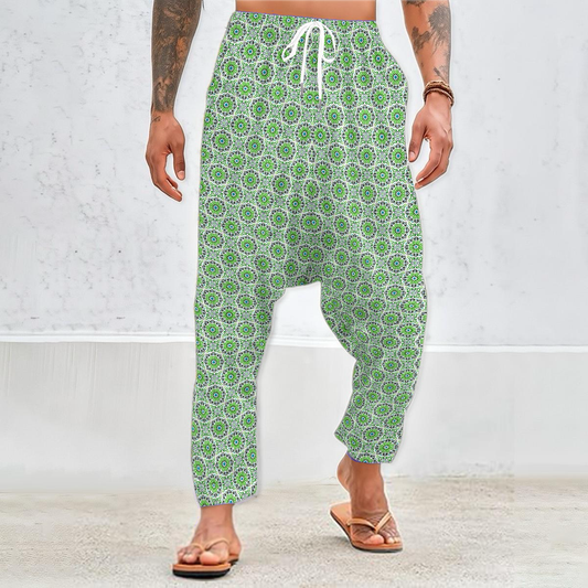 Green - Blue Velvet Harem Pants 216i