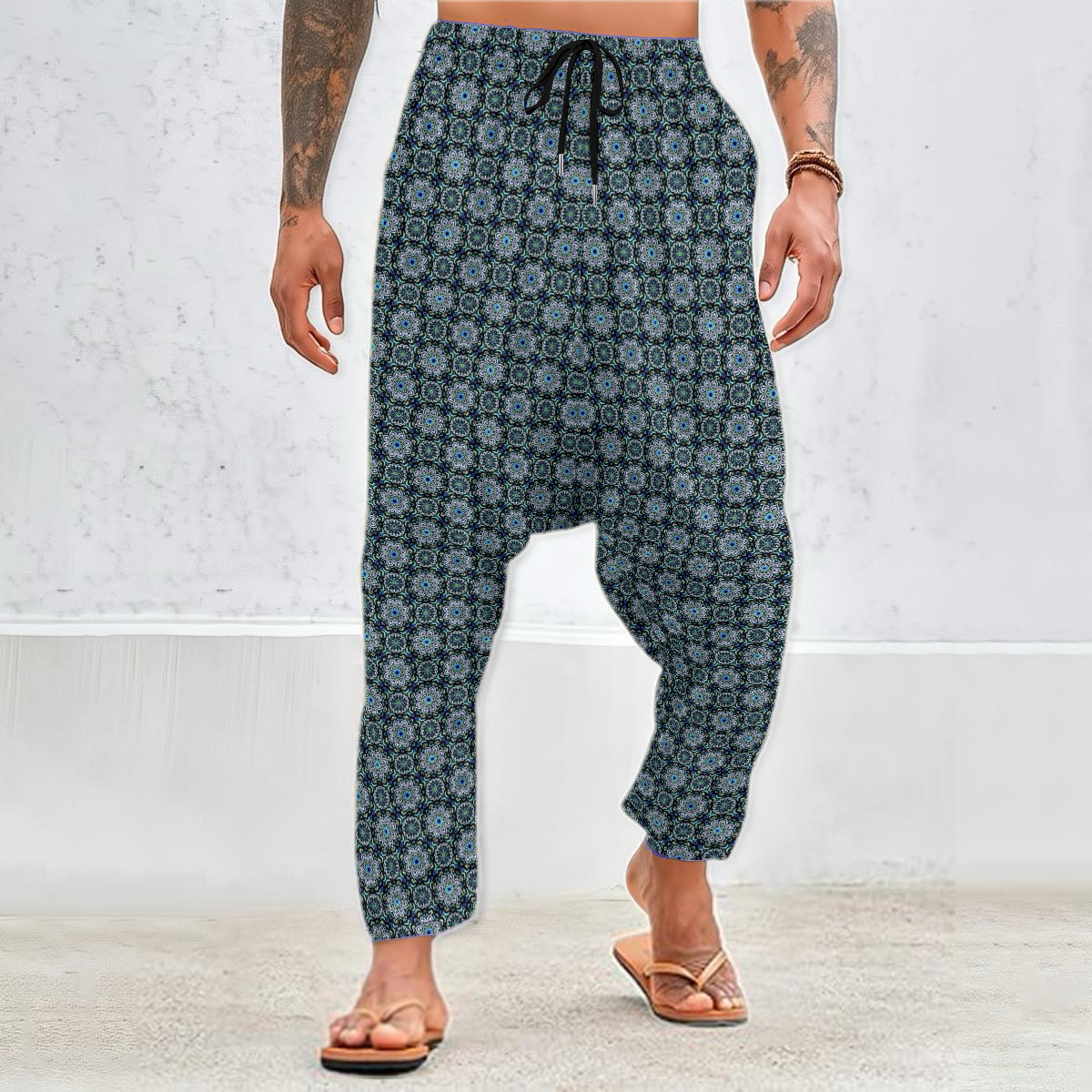 Turquoise - Blue Velvet Harem Pants 214