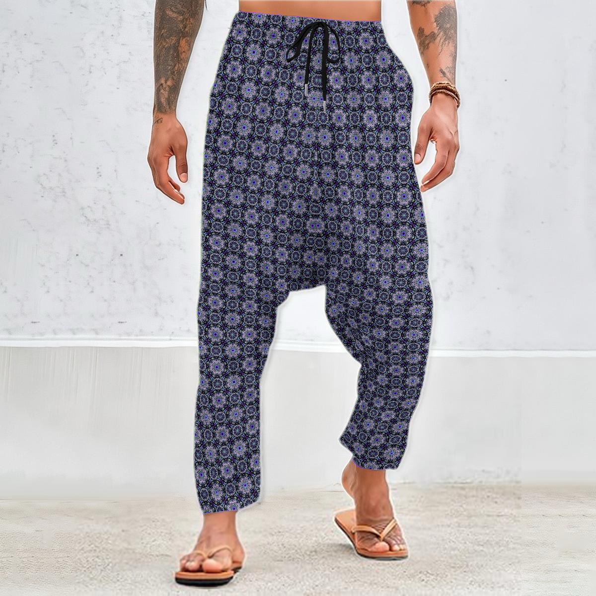 Blue - Purple - Turquoise Velvet Harem Pants 214