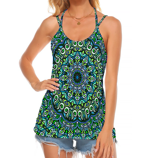 Blue - Turquoise - Green Halter Top