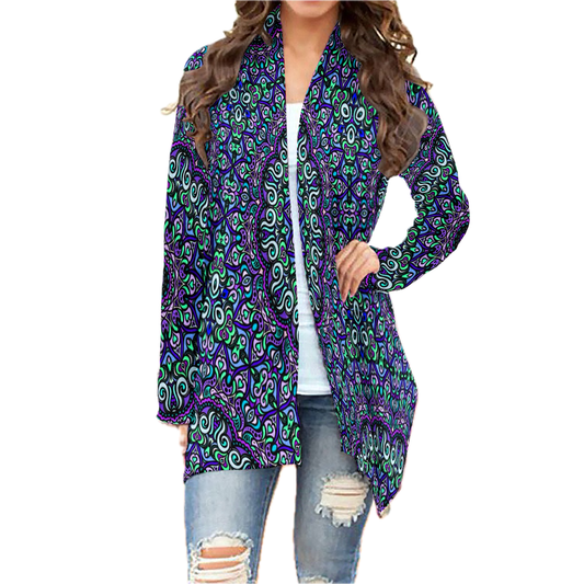 Purple - Turquoise - Blue Cardigan