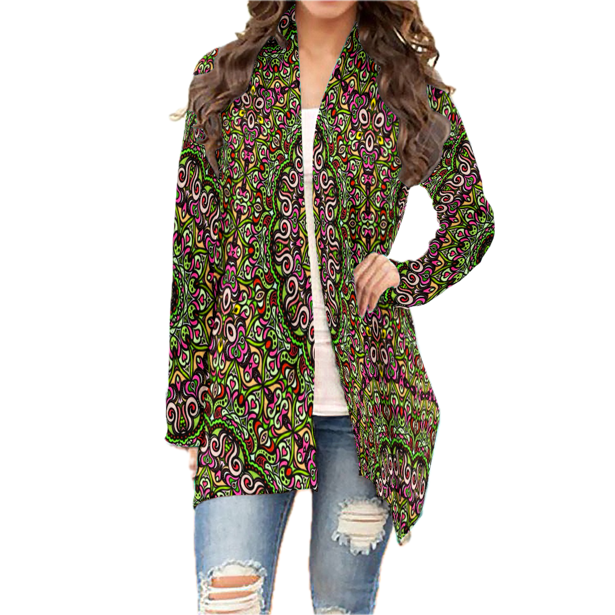 Green - Red - Yellow Cardigan