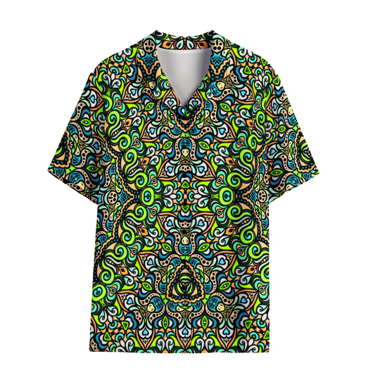 Blue - Orange - Green Rayon Shirt