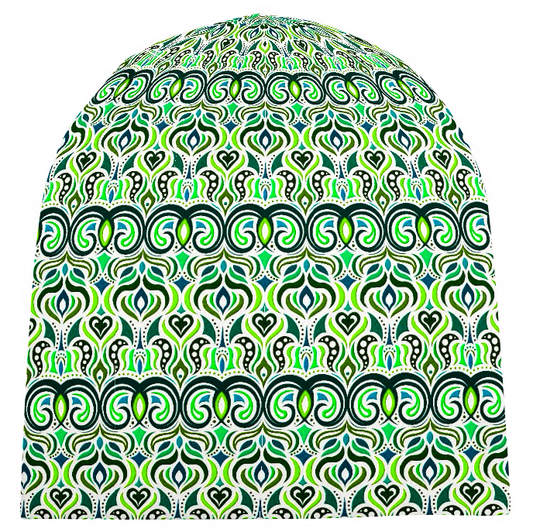 Green - Turquoise - Chartreuse Velvet Hat