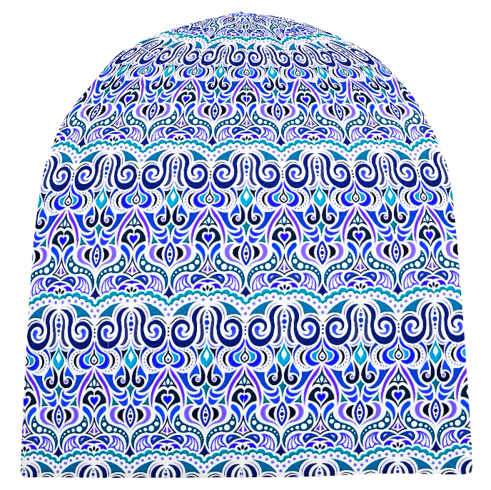 Blue - Turquoise - Purple Velvet Hat