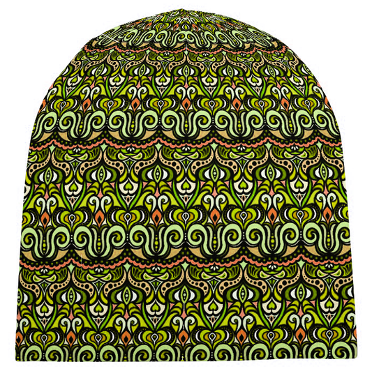 Green - Chartreuse - Coral Velvet Hat