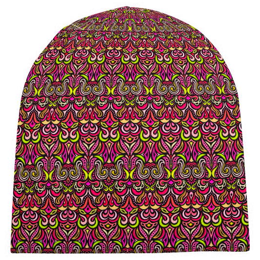 Red - Yellow - Pink Velvet Hat