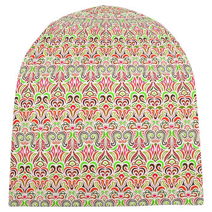 Green - Orange - Red Velvet Hat