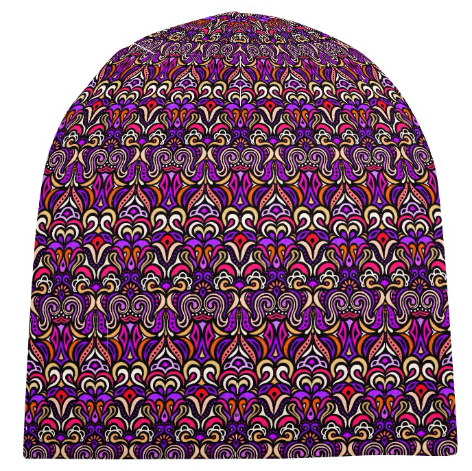Purple - Coral - Red Velvet Hat