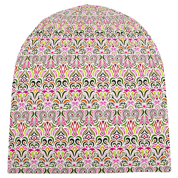 Pink - Green - Orange Velvet Hat